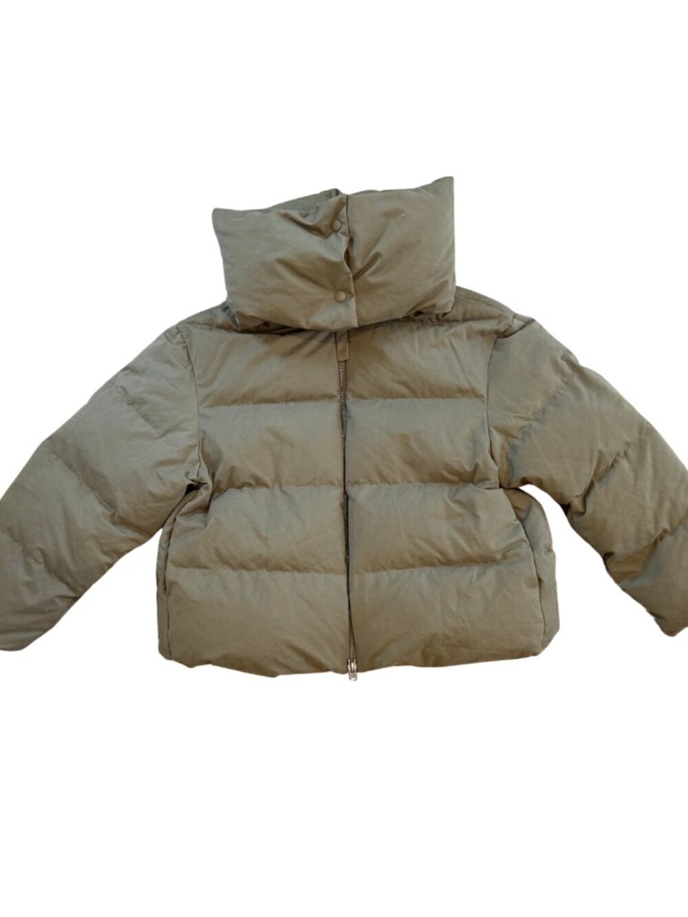 NWT Banana Republic Short Puffer Coat in Sycamore Brown Size Large - Picture 5 of 8